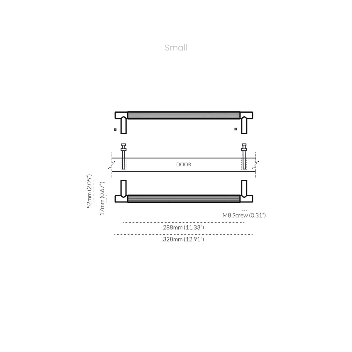 Linear Entry Pull Aged Brass Small — view 3