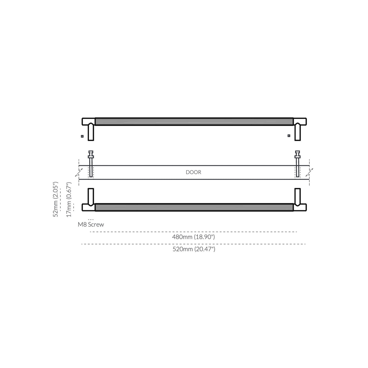 Linear Entry Pull Brass — view 4