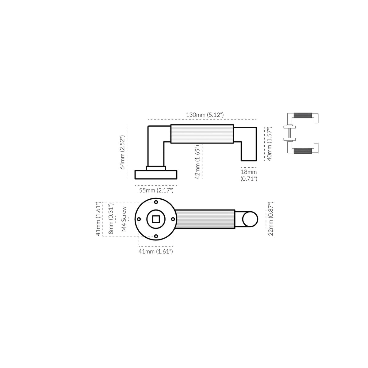 Linear Return Lever Nickel — view 2