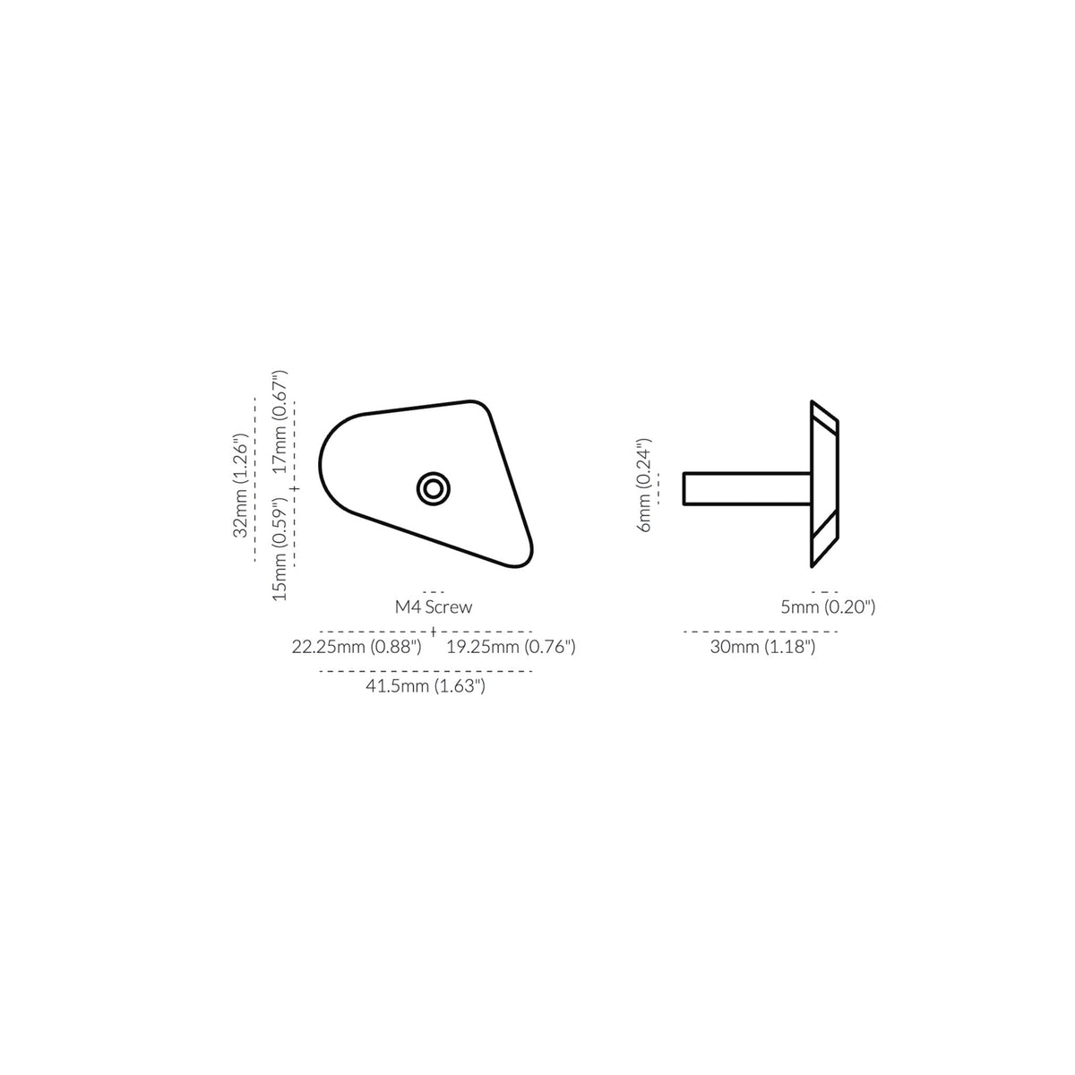 Outline_C Knob Tumbled Brass — view 6