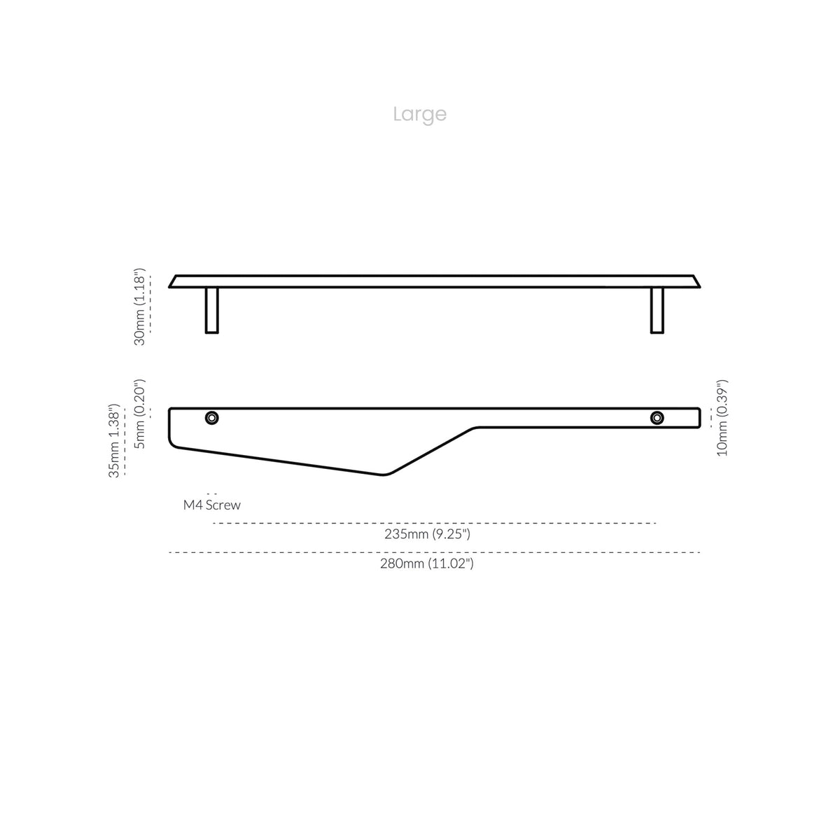 Outline_D Handle Tumbled Brass — view 13
