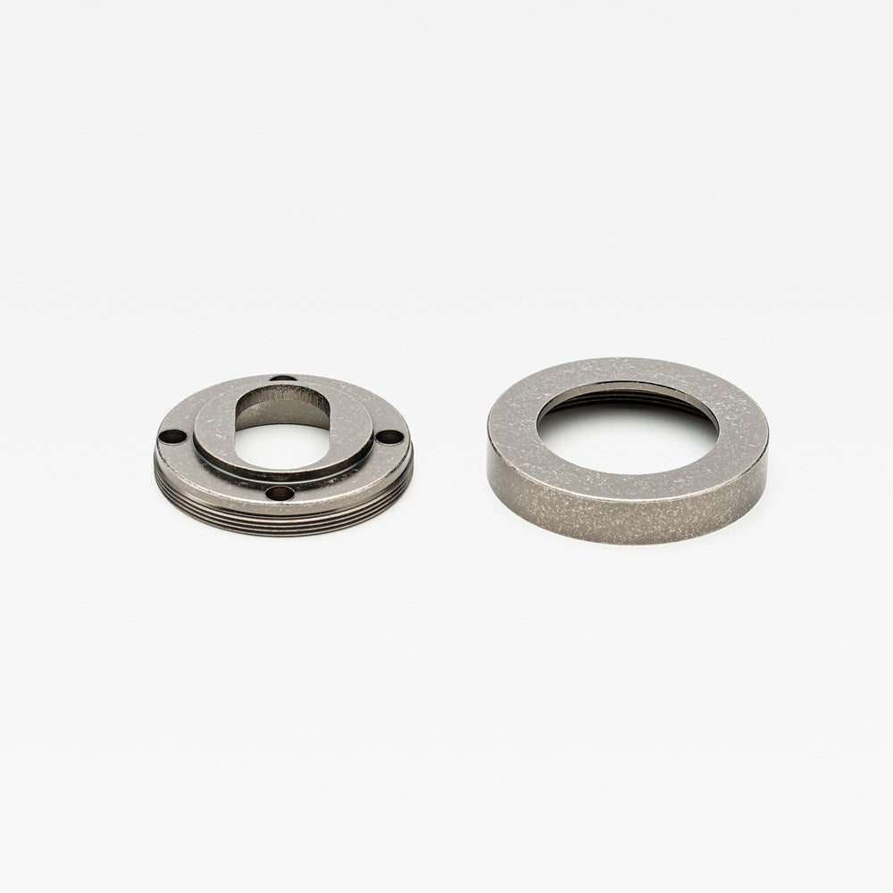 Escutcheon Oval Tumbled Nickel — view 3