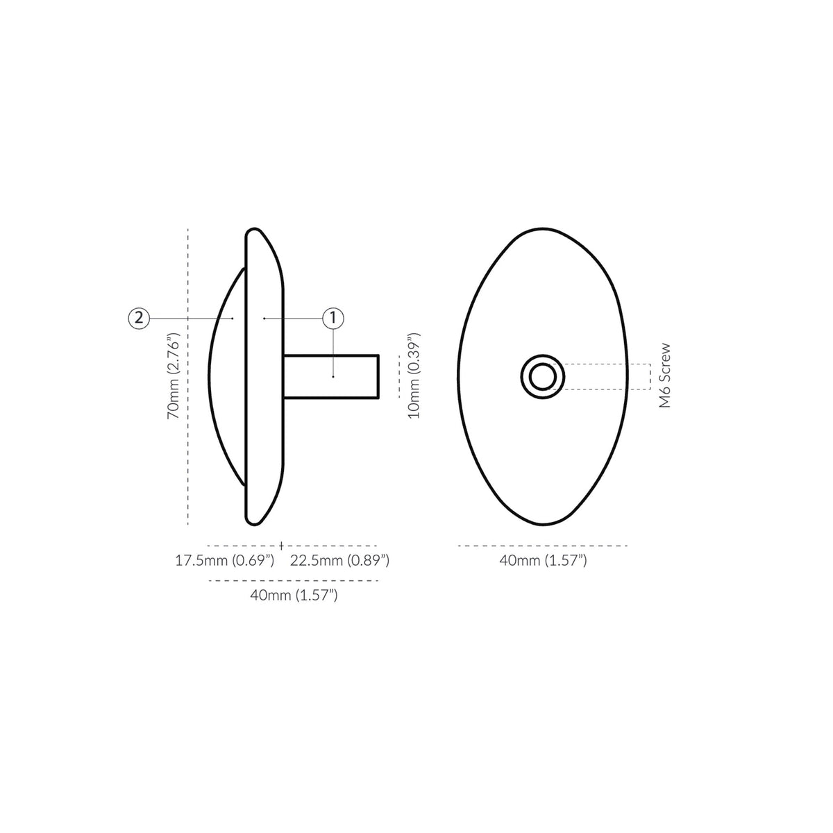 Duet Knob Polished Nickel — view 6