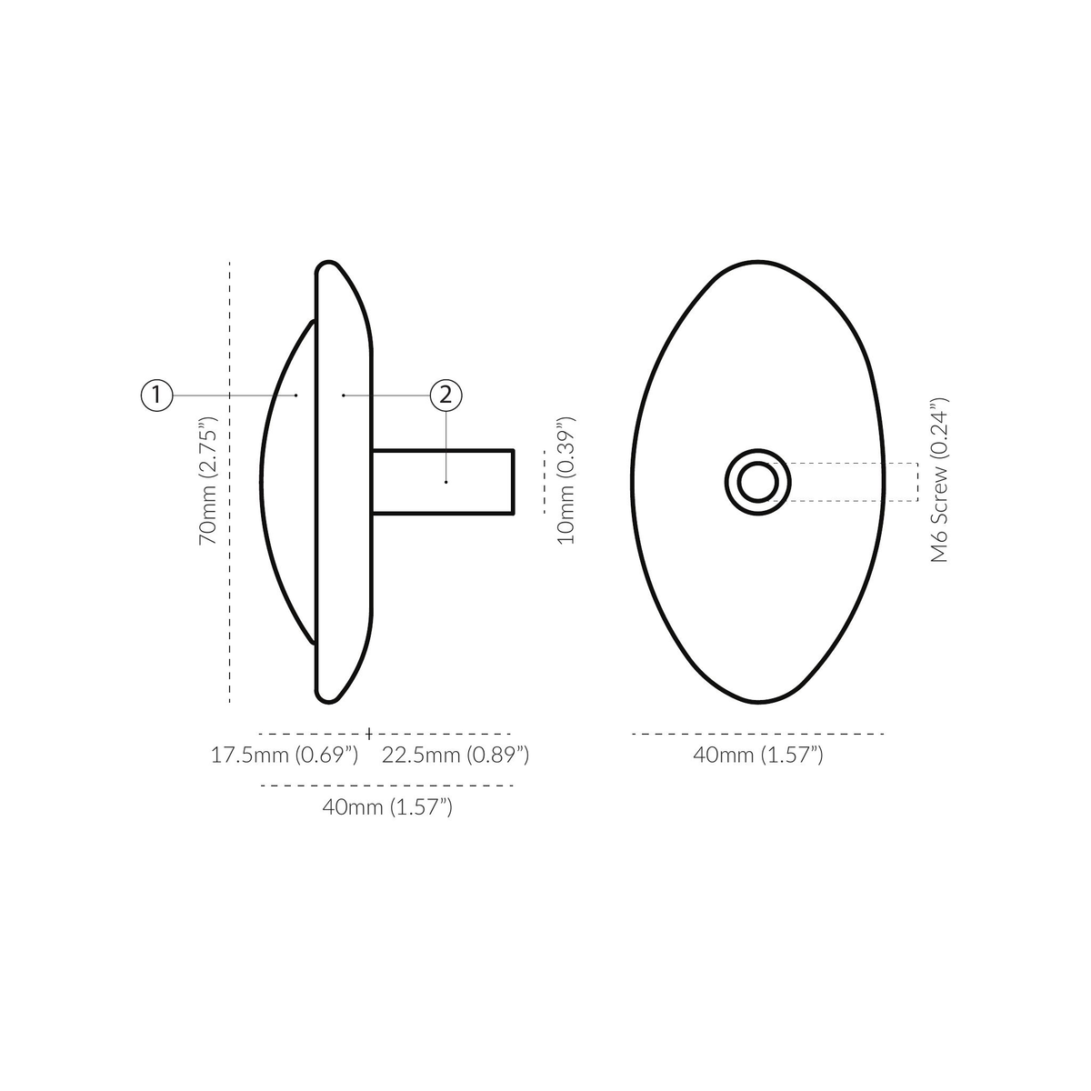 Duet Knob Brass — view 6
