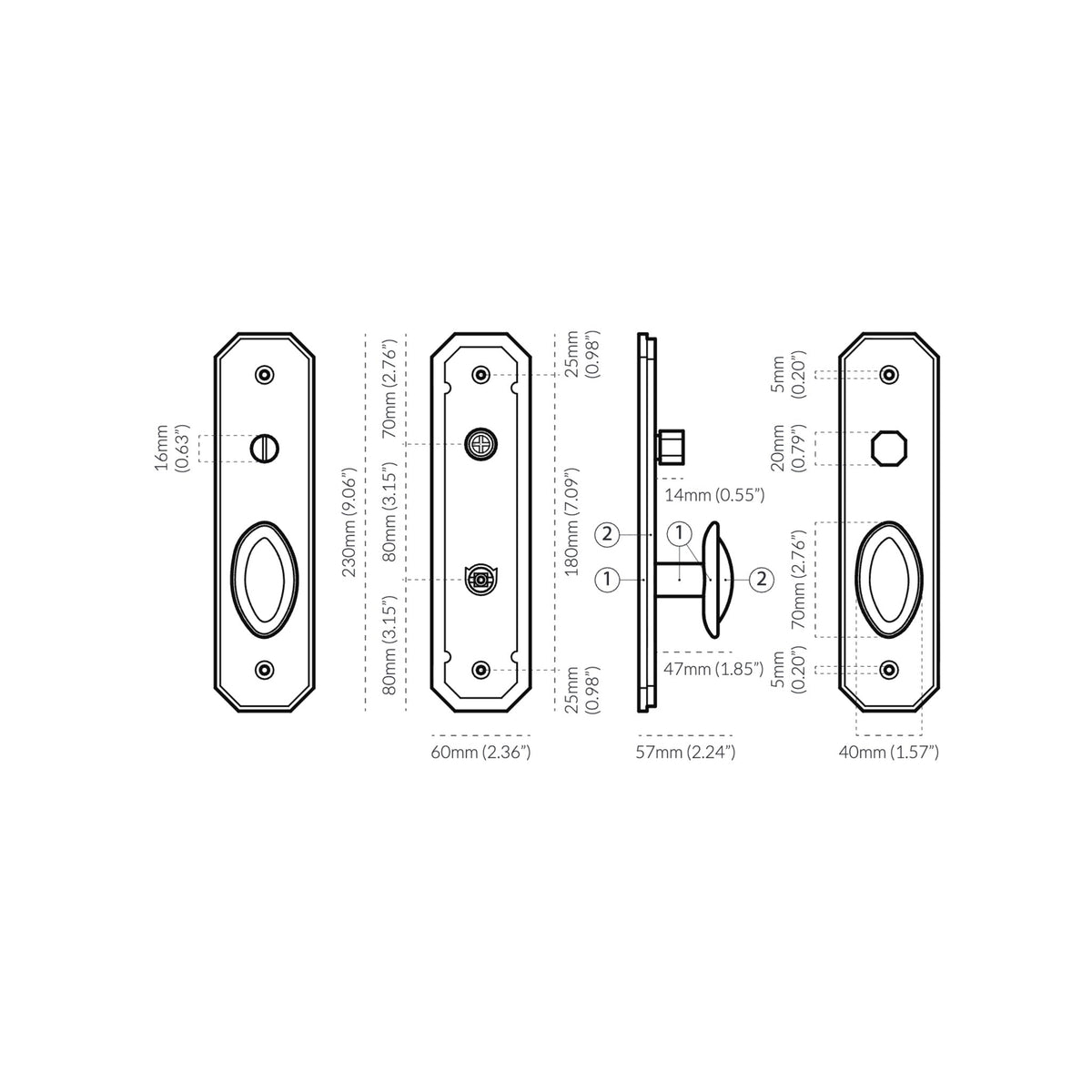 Duet Passage Privacy Brass — view 4