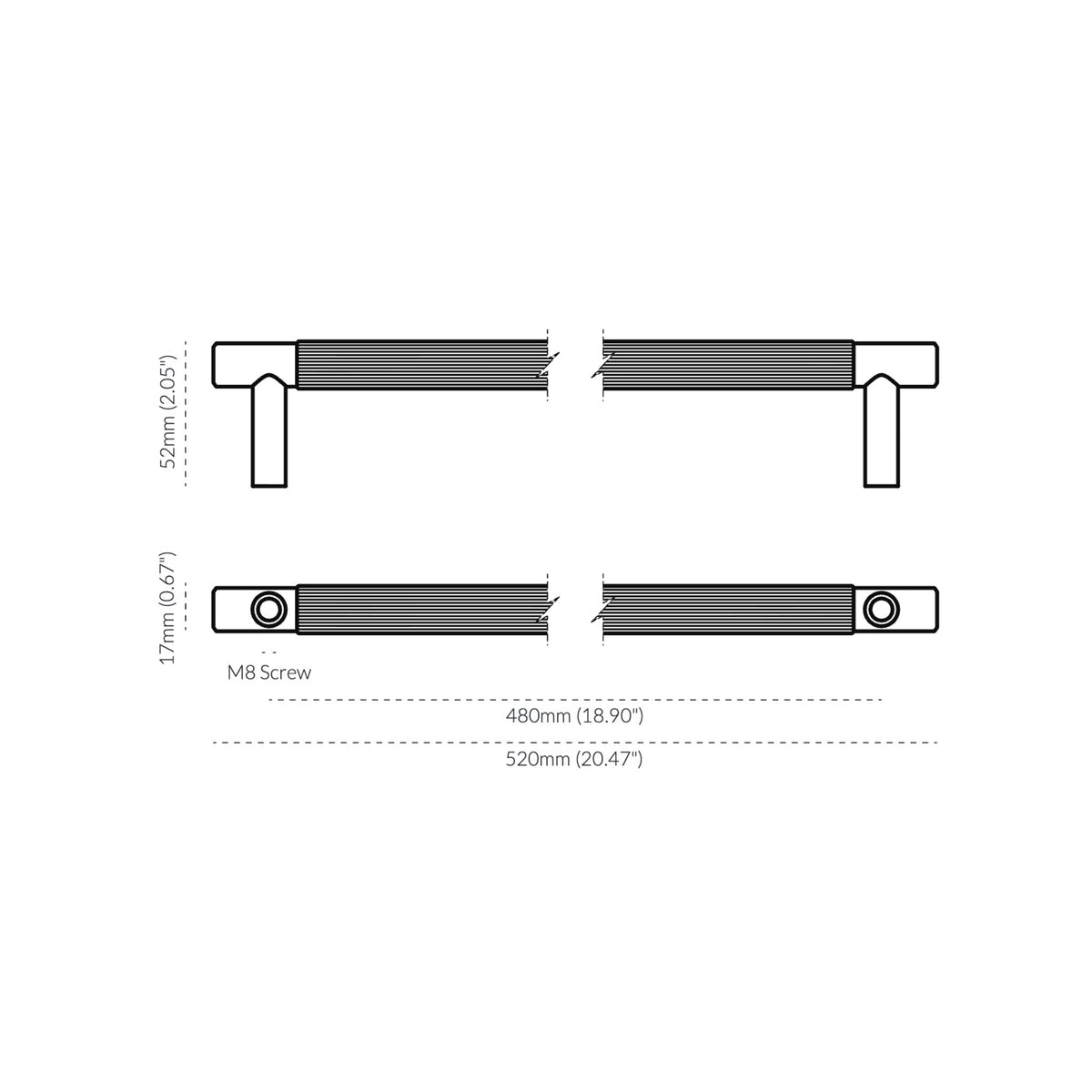 Linear Appliance Pull White — view 4