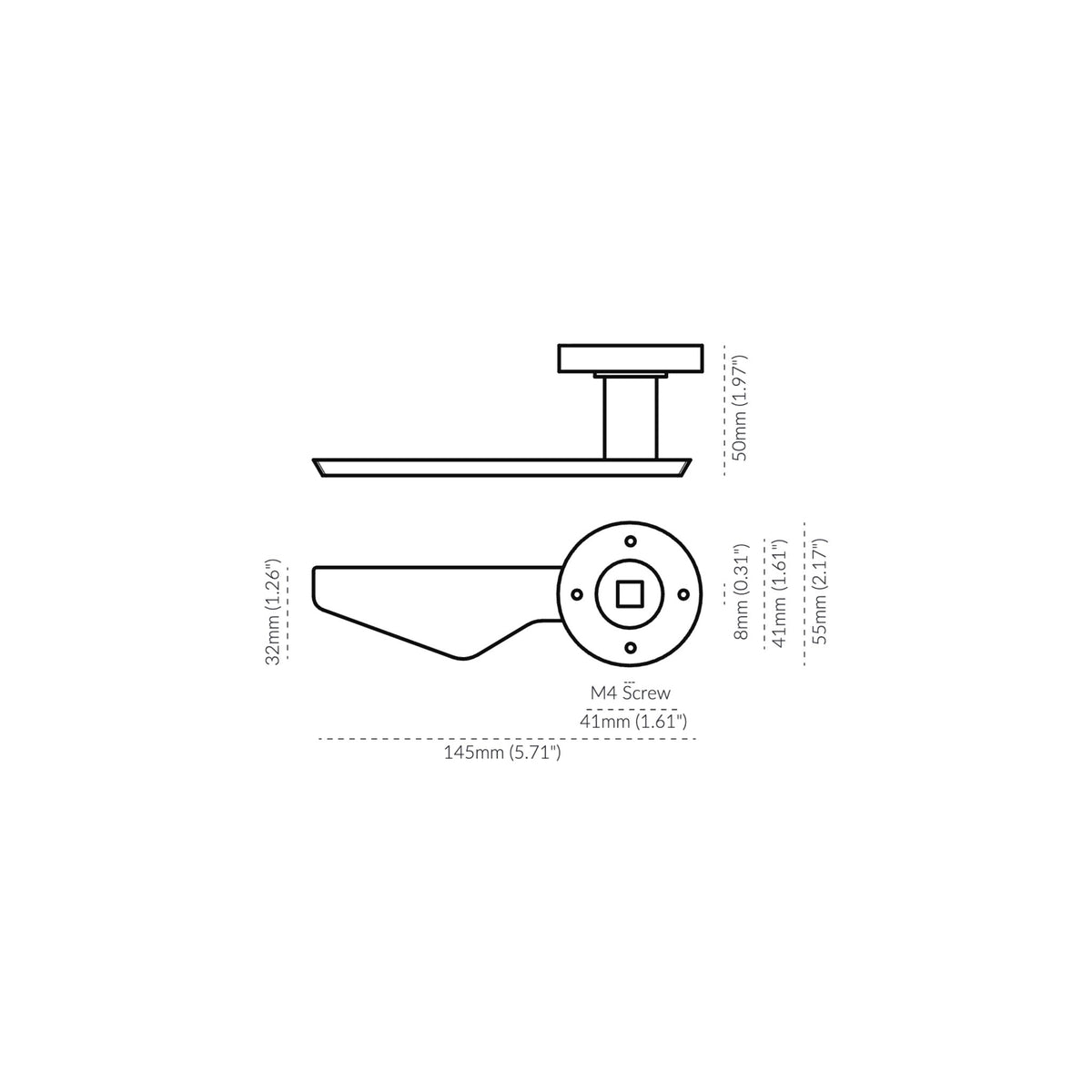 Outline_C Lever Tumbled Nickel — view 5