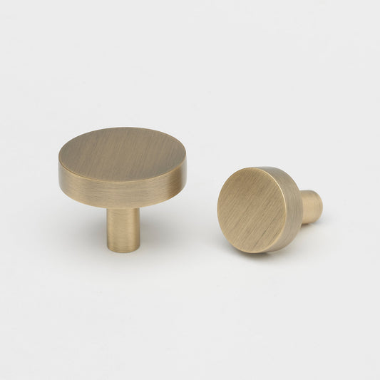 Ascot Knob Aged Brass — view 1