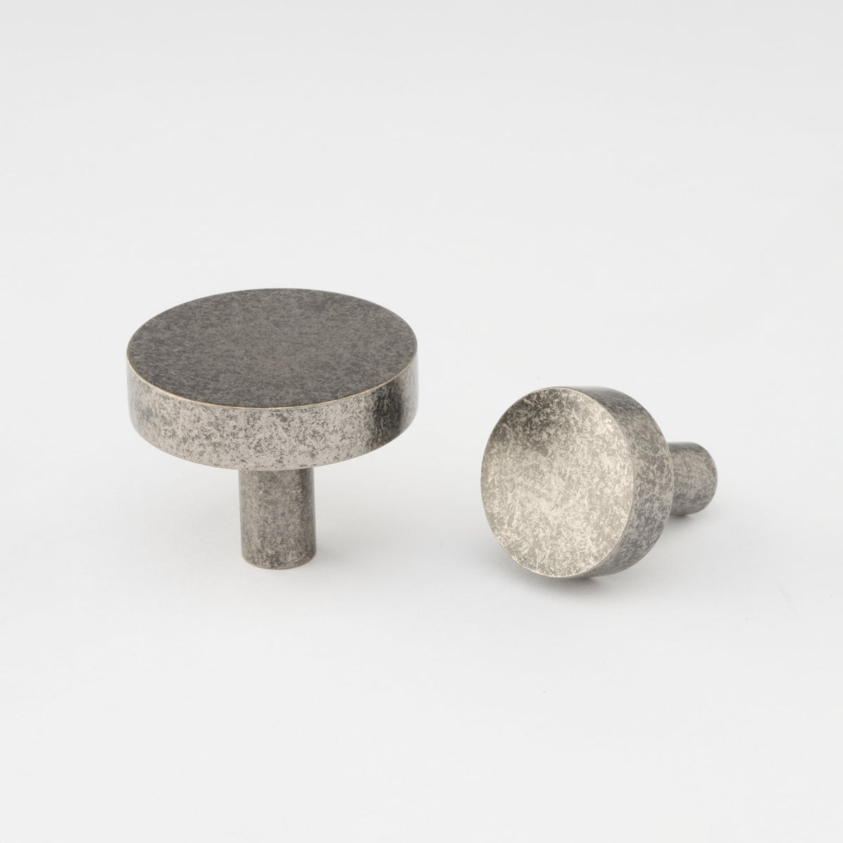 Ascot Knob Tumbled Nickel — view 1