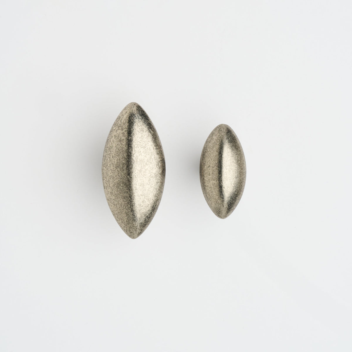 Almond Knob Tumbled Nickel — view 1