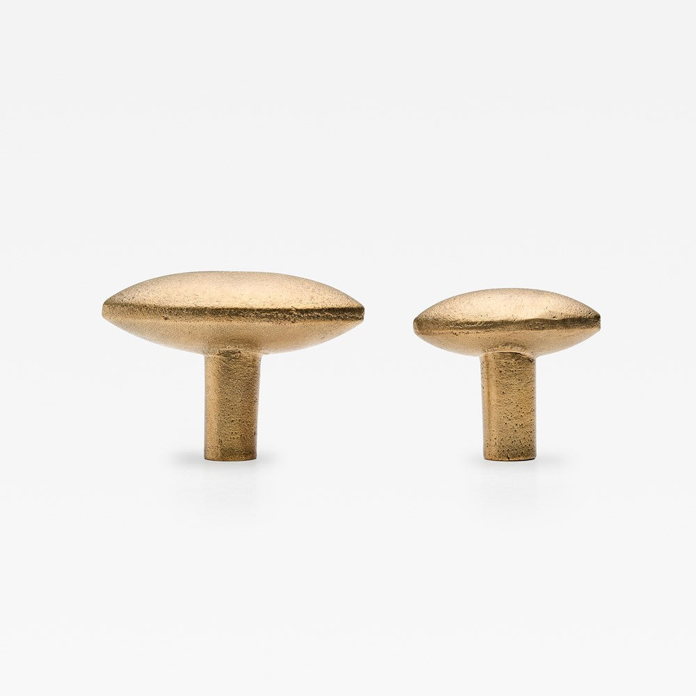 Cast Almond Knob Natural Brass — view 4