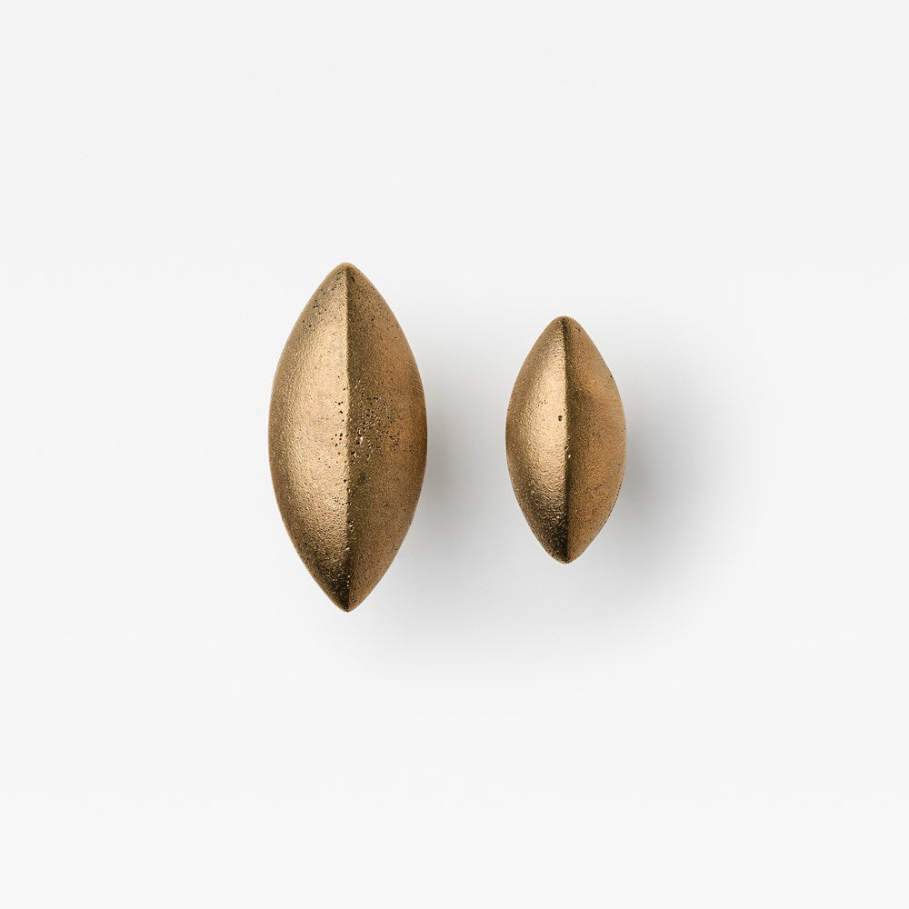 Cast Almond Knob Natural Brass — view 1
