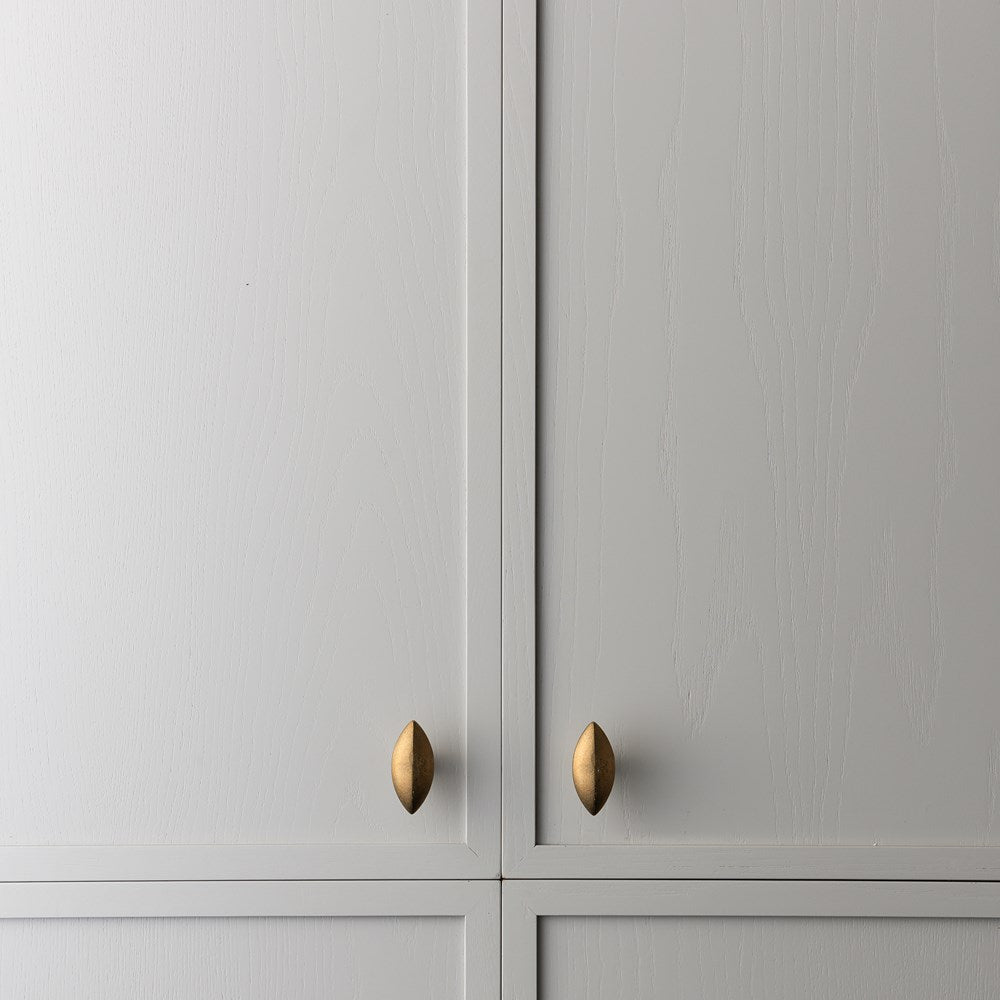 Cast Almond Knob Natural Brass — view 6