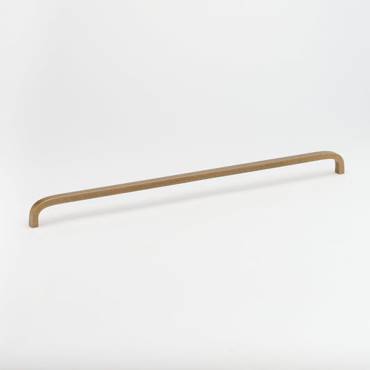 Curve Appliance Pull Tumbled Brass — view 1