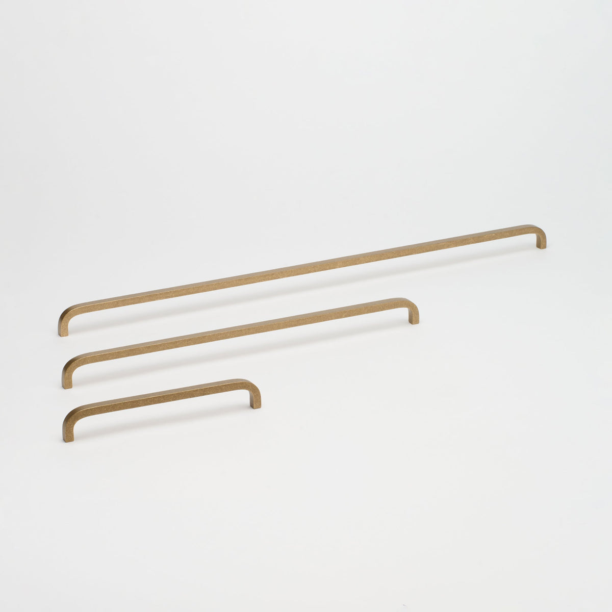 Curve Pull Tumbled Brass — view 1