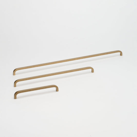 Curve Pull Tumbled Brass — view 1