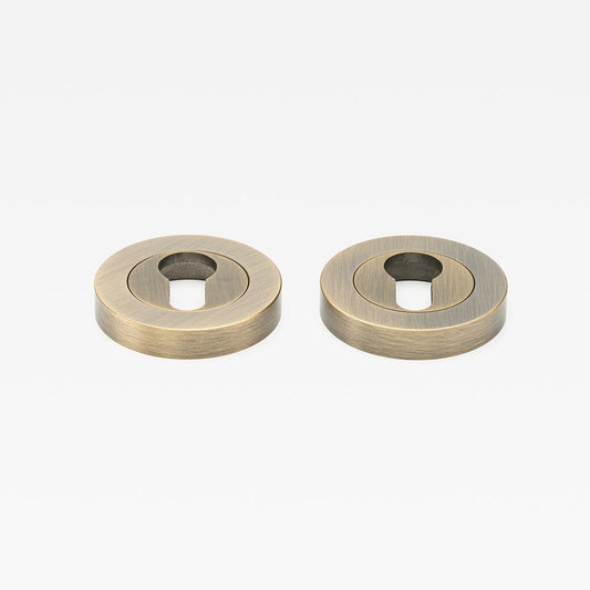 Escutcheon Euro Aged Brass — view 1