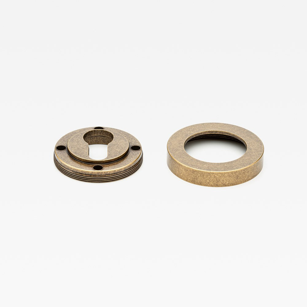 Escutcheon Euro Tumbled Brass — view 3