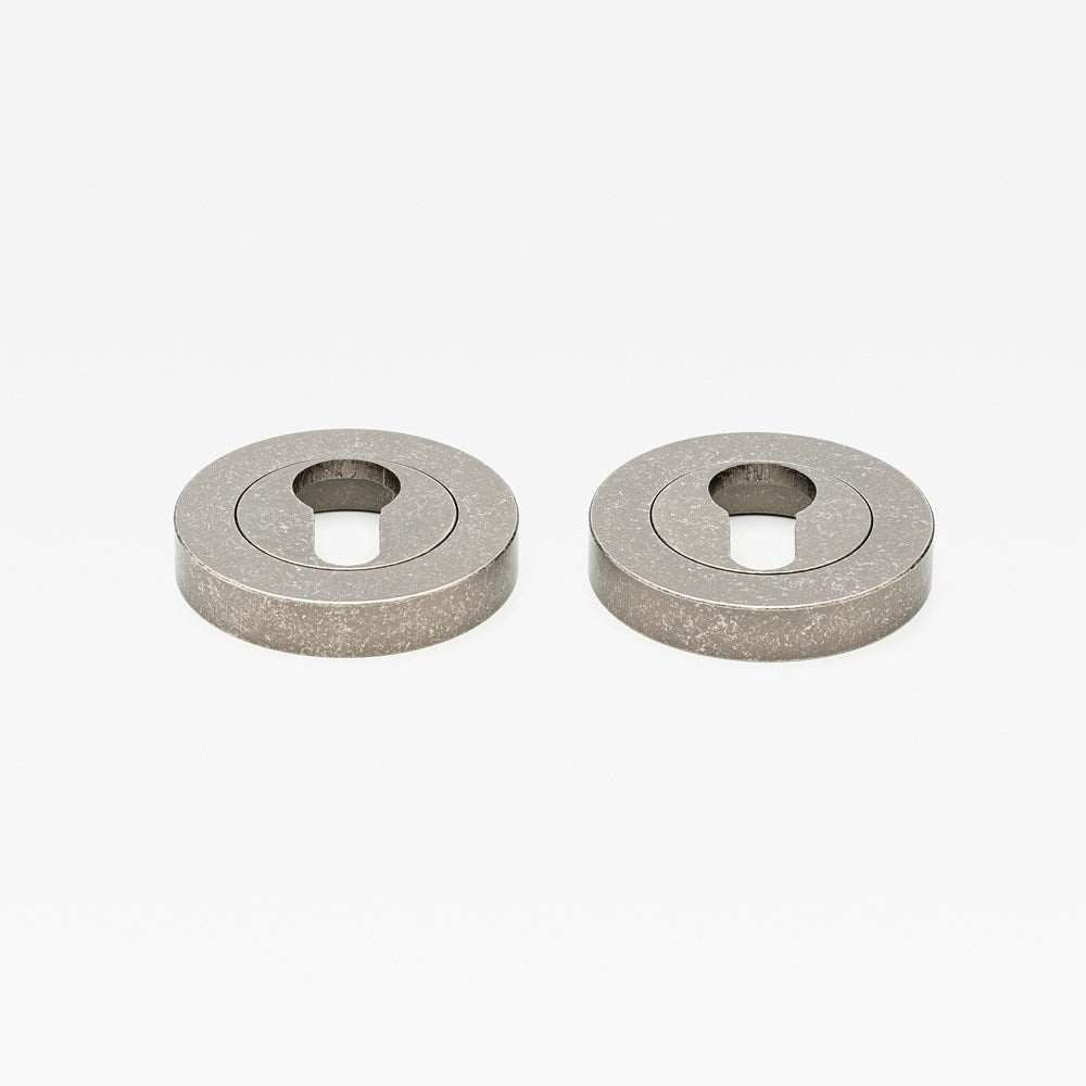 Escutcheon Euro Tumbled Nickel — view 1