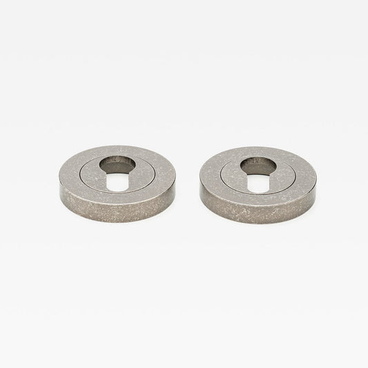 Escutcheon Euro Tumbled Nickel — view 1