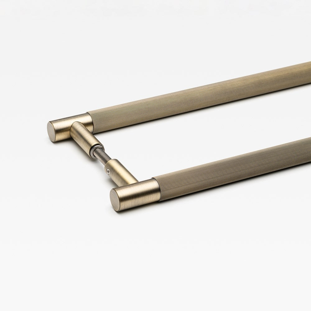 Linear Entry Pull Aged Brass Small — view 2