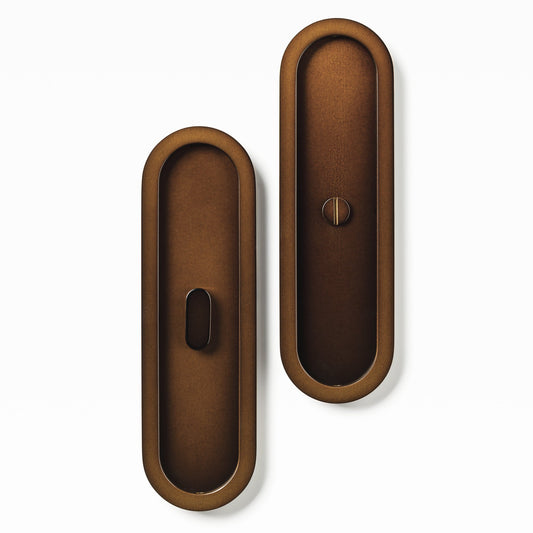 Oval Flush Pull Privacy Bronze — view 1