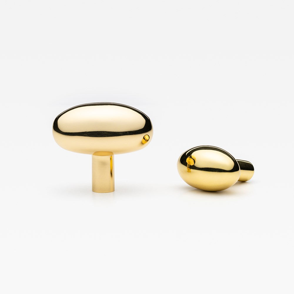 Olive Knob Polished Brass — view 1
