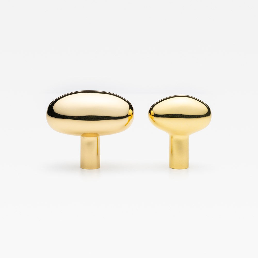 Olive Knob Polished Brass — view 3