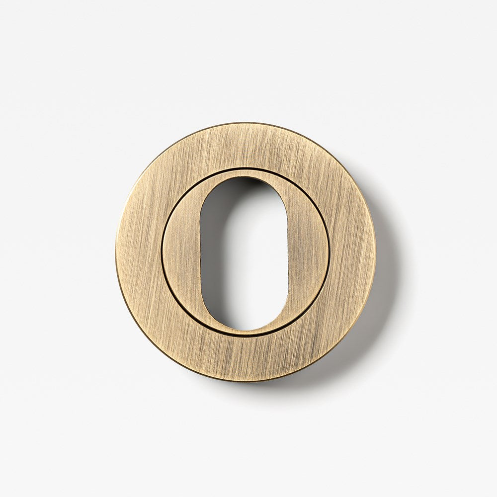 Escutcheon Oval Aged Brass — view 2