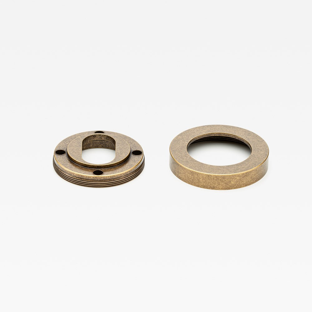 Escutcheon Oval Tumbled Brass — view 3