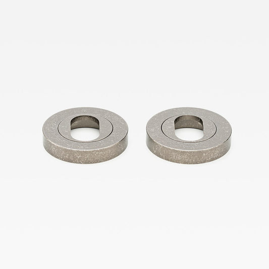 Escutcheon Oval Tumbled Nickel — view 1