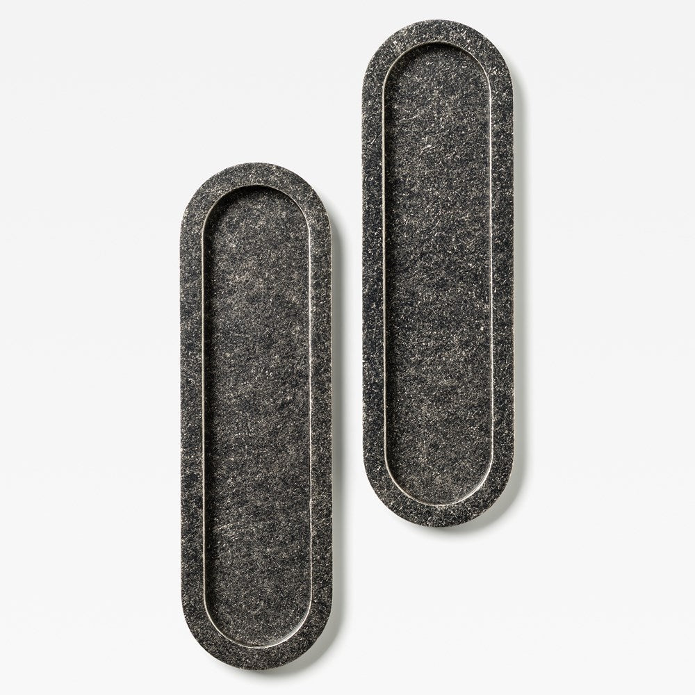 Oval Flush Pull Tumbled Nickel — view 1
