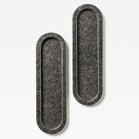 Oval Flush Pull Tumbled Nickel — view 1