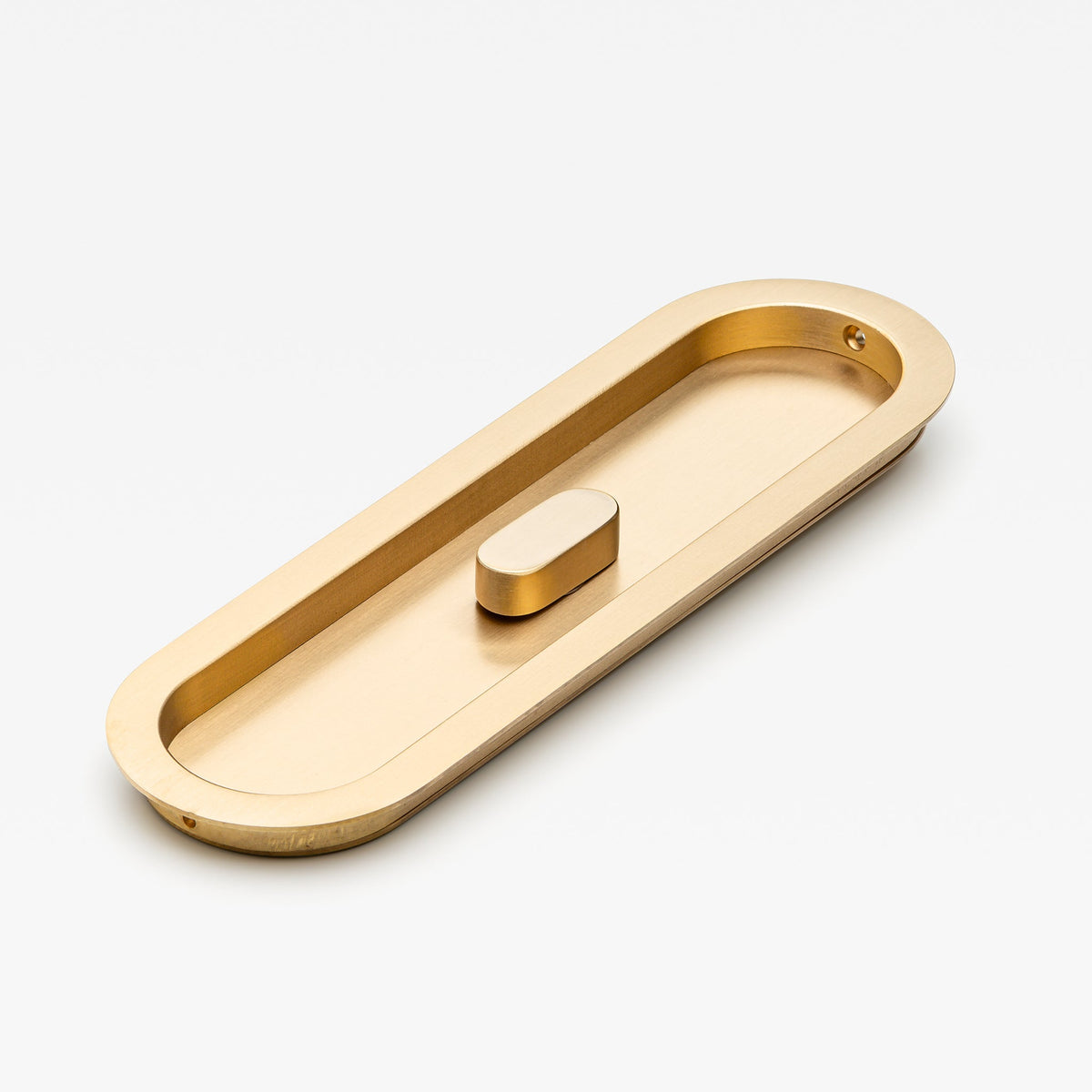 Oval Flush Pull Privacy Brass — view 2