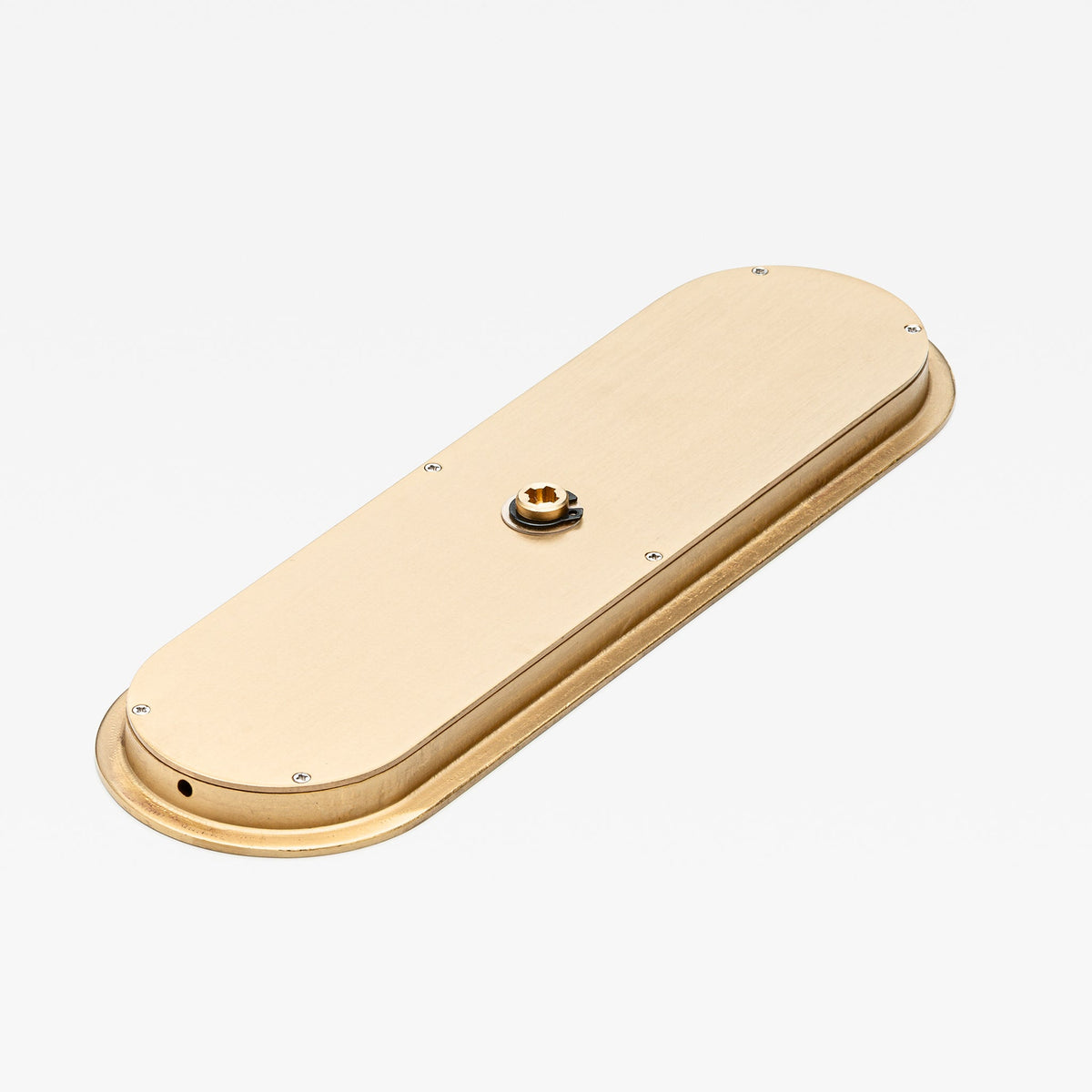 Oval Flush Pull Privacy Brass — view 3