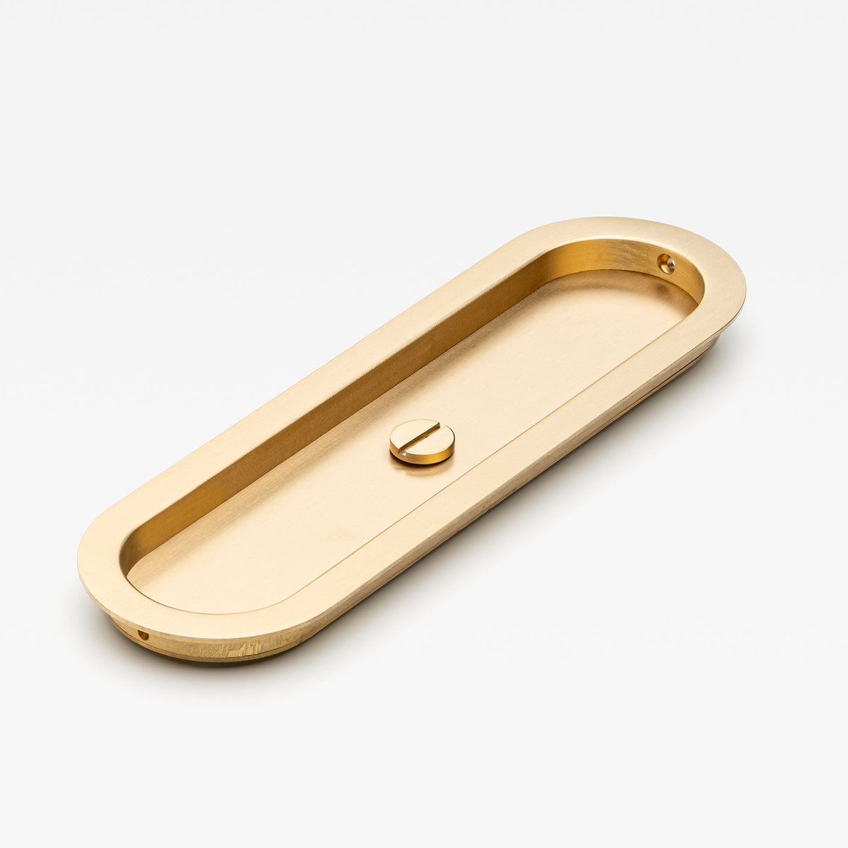 Oval Flush Pull Privacy Brass — view 4