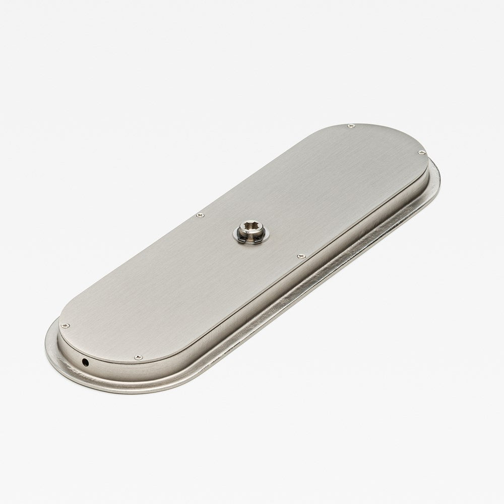 Oval Flush Pull Privacy Nickel — view 3