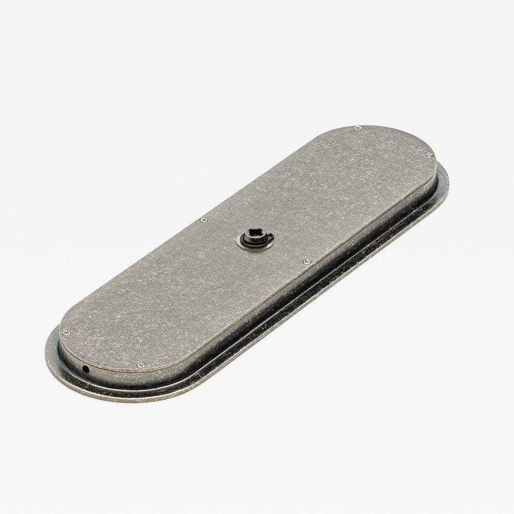 Oval Flush Pull Privacy Tumbled Nickel — view 3