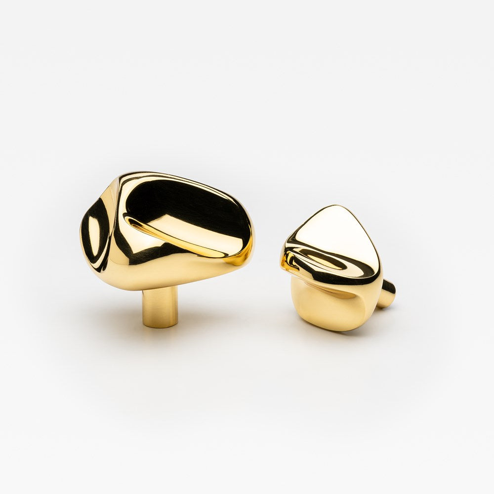 Rubble Knob Polished Brass — view 1