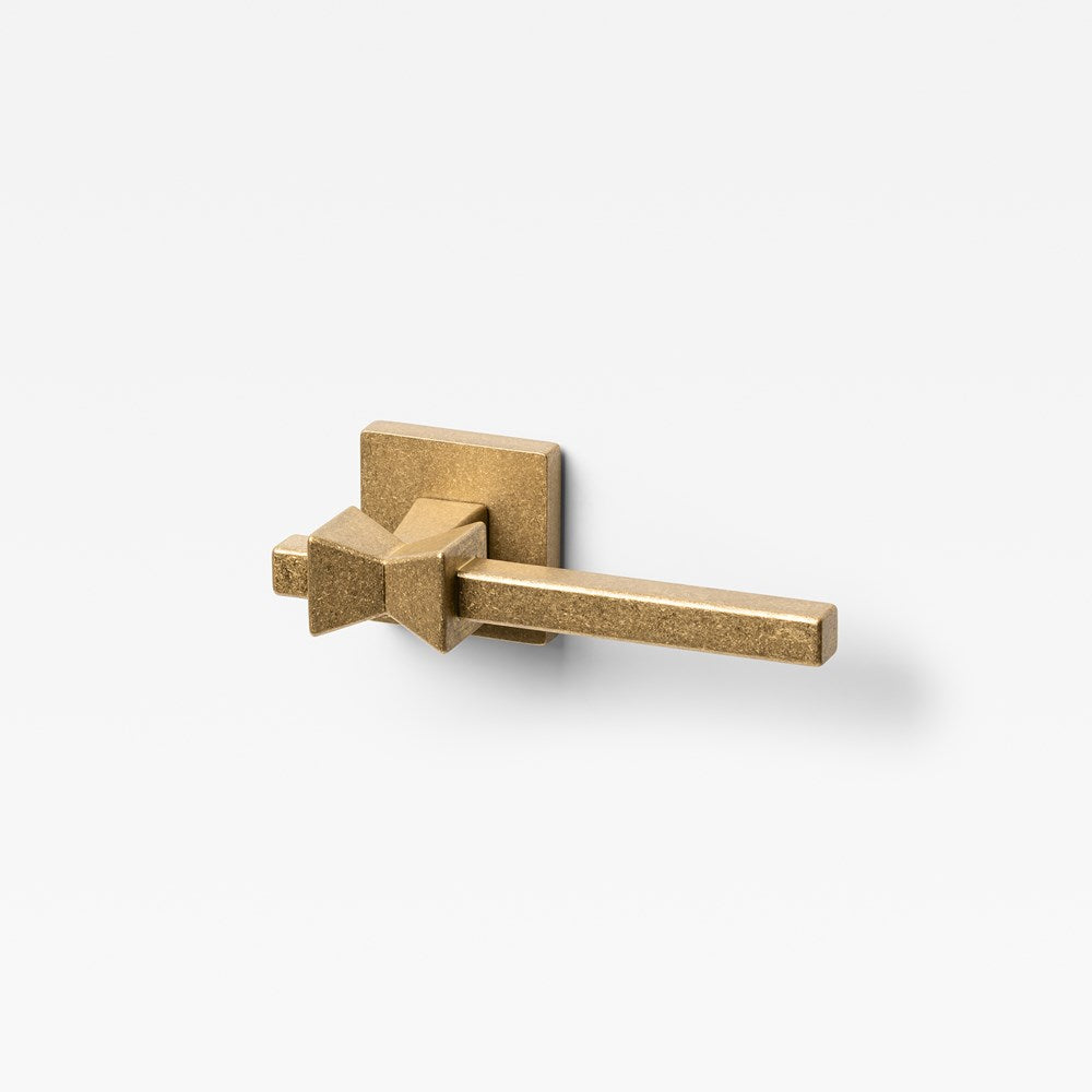 Forma Lever Tumbled Brass — view 1
