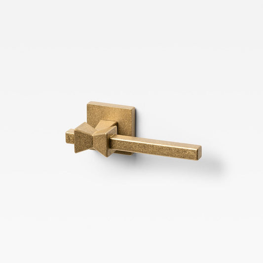 Forma Lever Tumbled Brass — view 1