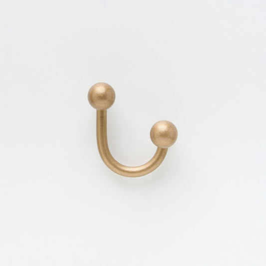 Sphere Hook Tumbled Brass — view 1