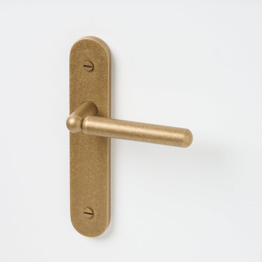Tubby Lever Tumbled Brass — view 1