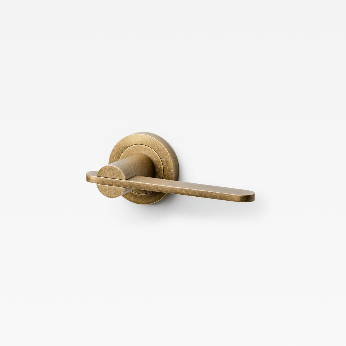Intersect Lever Tumbled Brass — view 1