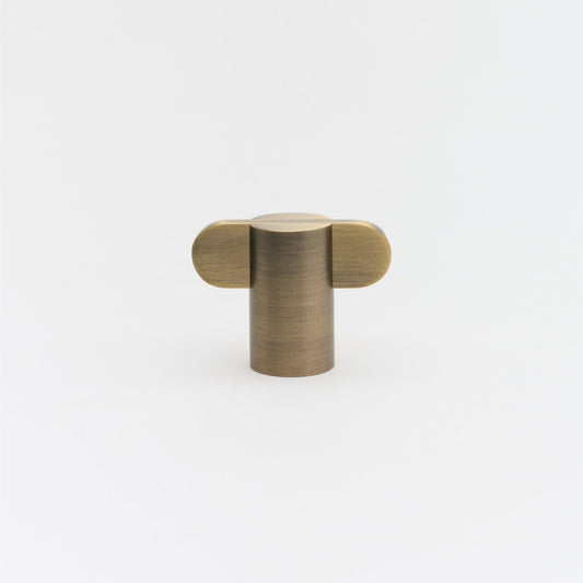 Intersect Knob Aged Brass — view 1