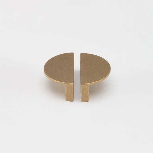 Luna Pull Tumbled Brass — view 1