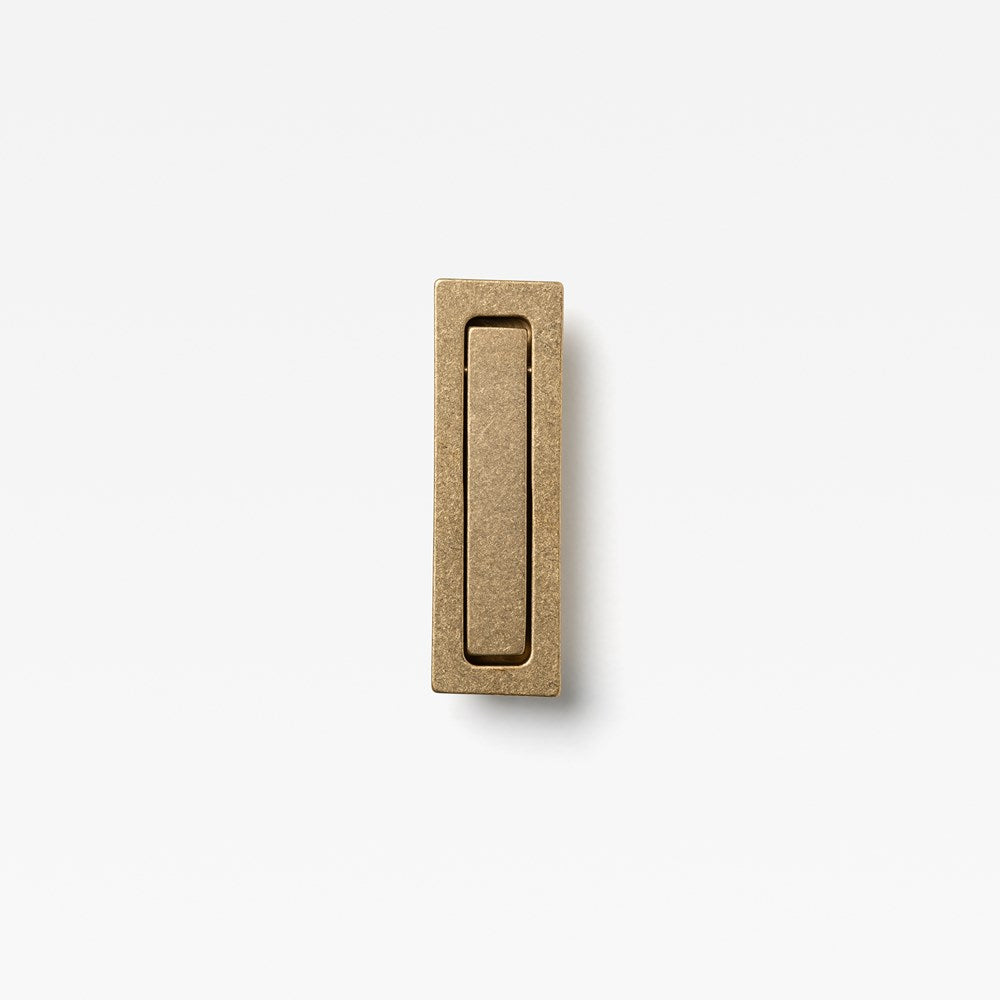 Sliding Door Edge Pull Tumbled Brass — view 2