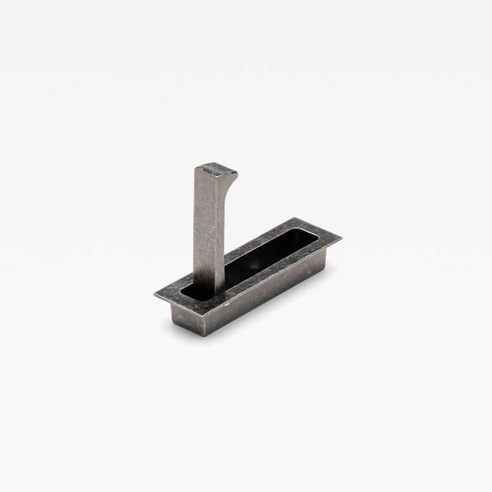 Sliding Door Edge Pull Tumbled Nickel — view 3