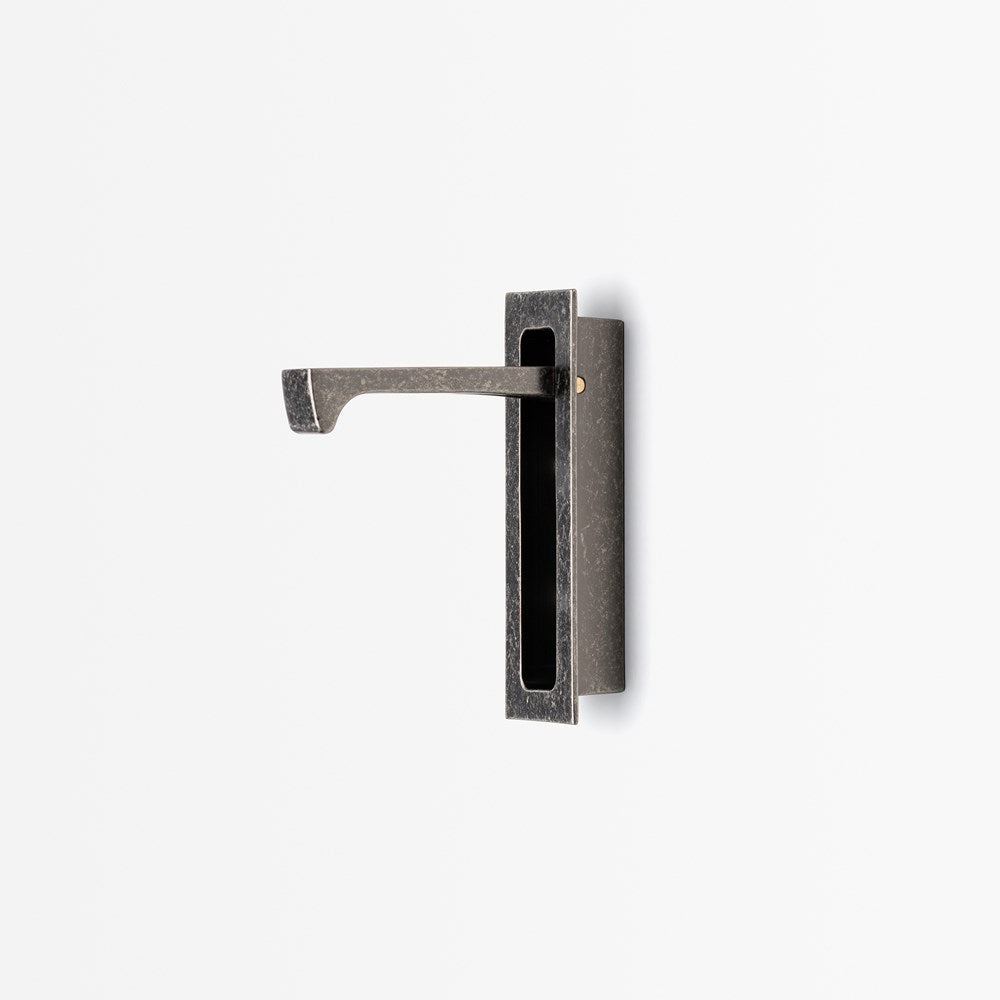 Sliding Door Edge Pull Tumbled Nickel — view 1
