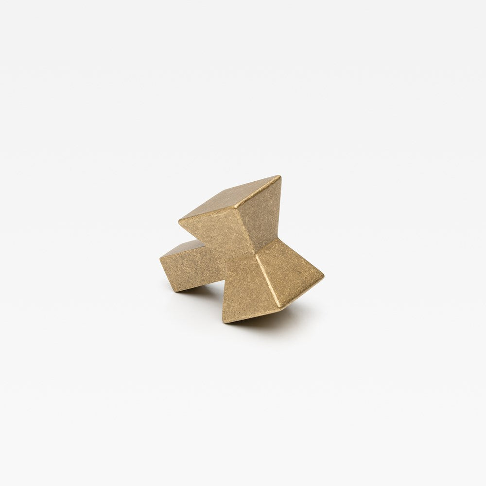 Forma Knob Tumbled Brass — view 2